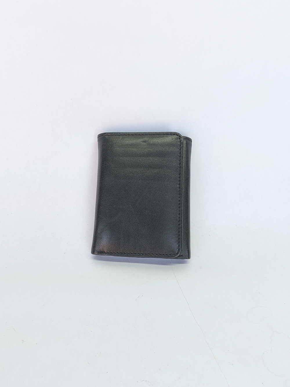 LEATHER Trifold Unisex Wallet Multi Card Slot With Double Bill Fold Pockets 4"